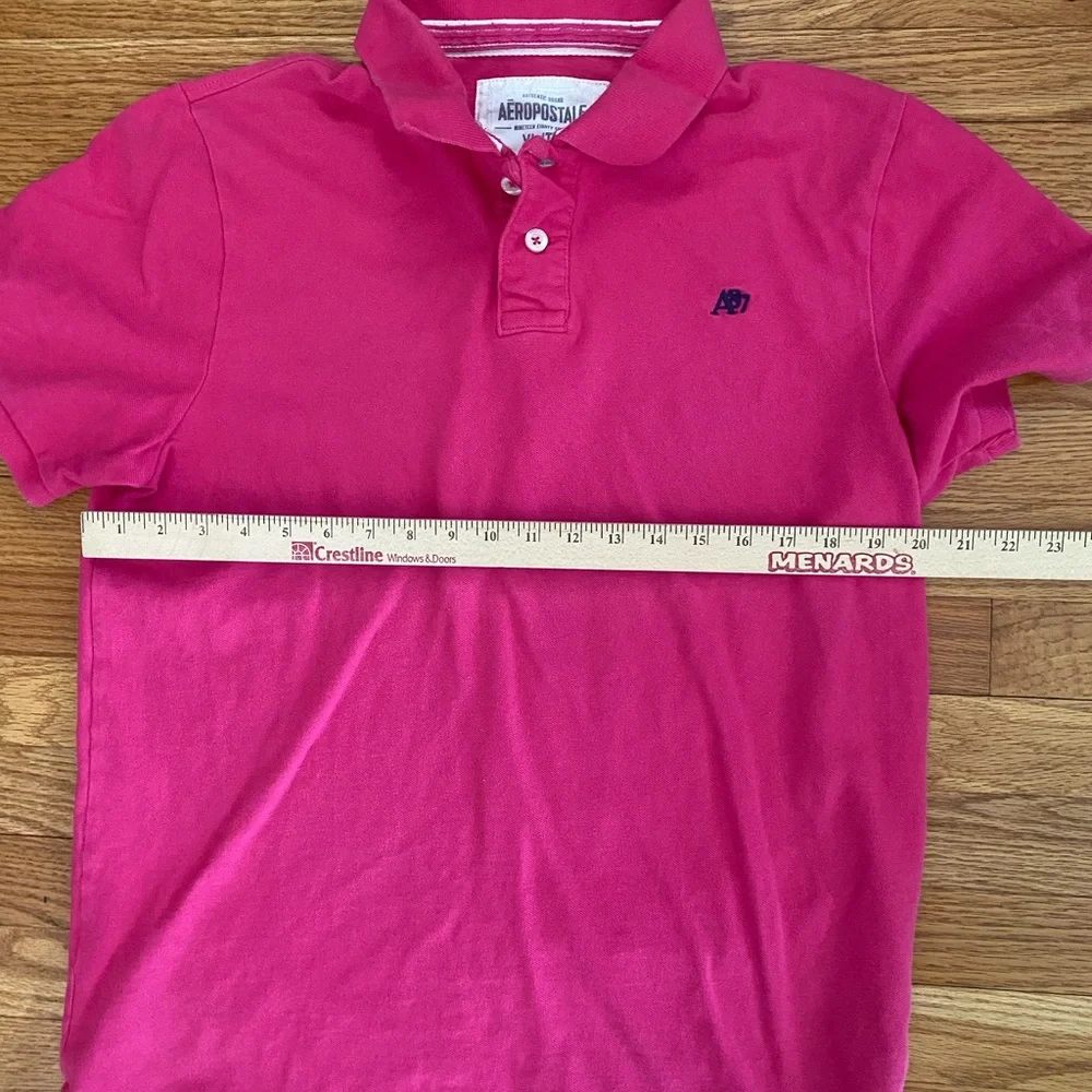 Aeropostale Shirt Men’s XL Pink Polo Top Short Sleeve Collared Button Closure - Picture 6 of 7